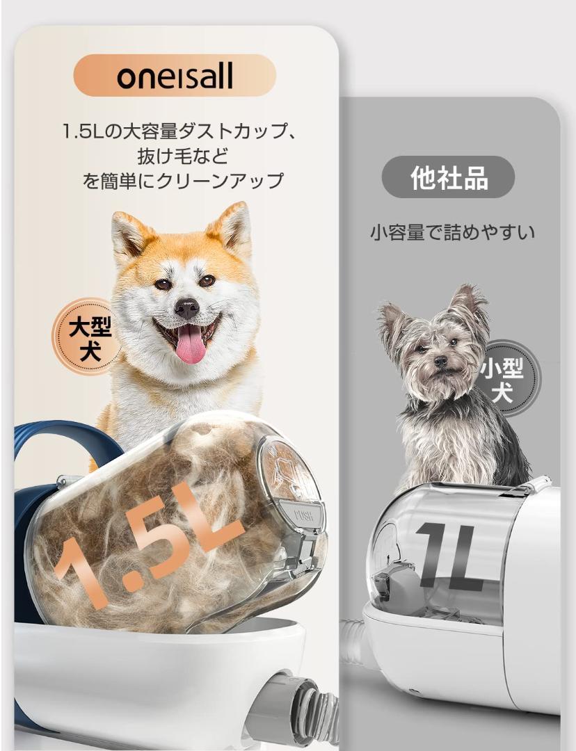 ペット用バリカンセット 換毛期対策 7in1 掃除機 グルーミン