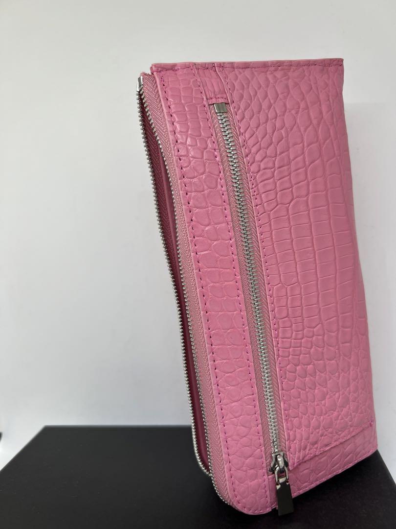 新品 クロコダイル ピンク L型 長財布