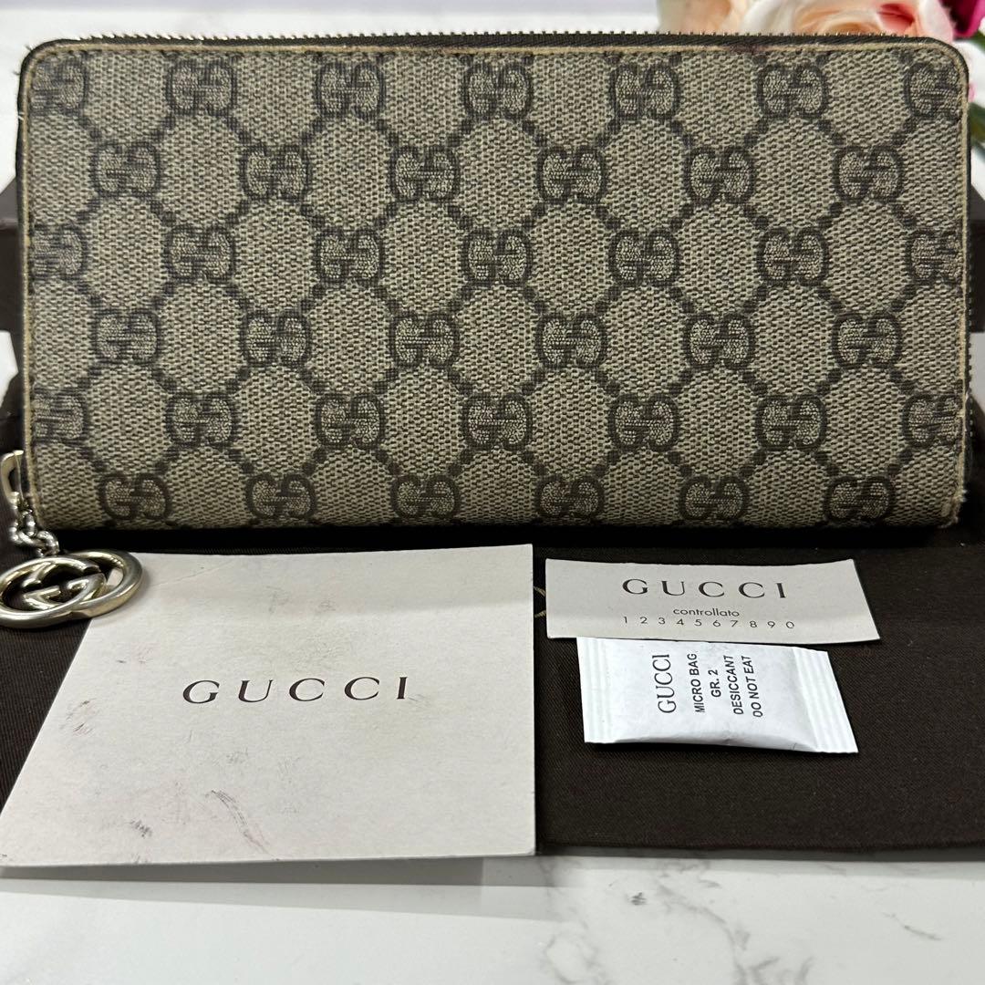 新品同様‼️ グッチ　GUCCI 財布　長財布　GGスプリーム　ラウンドファスナー