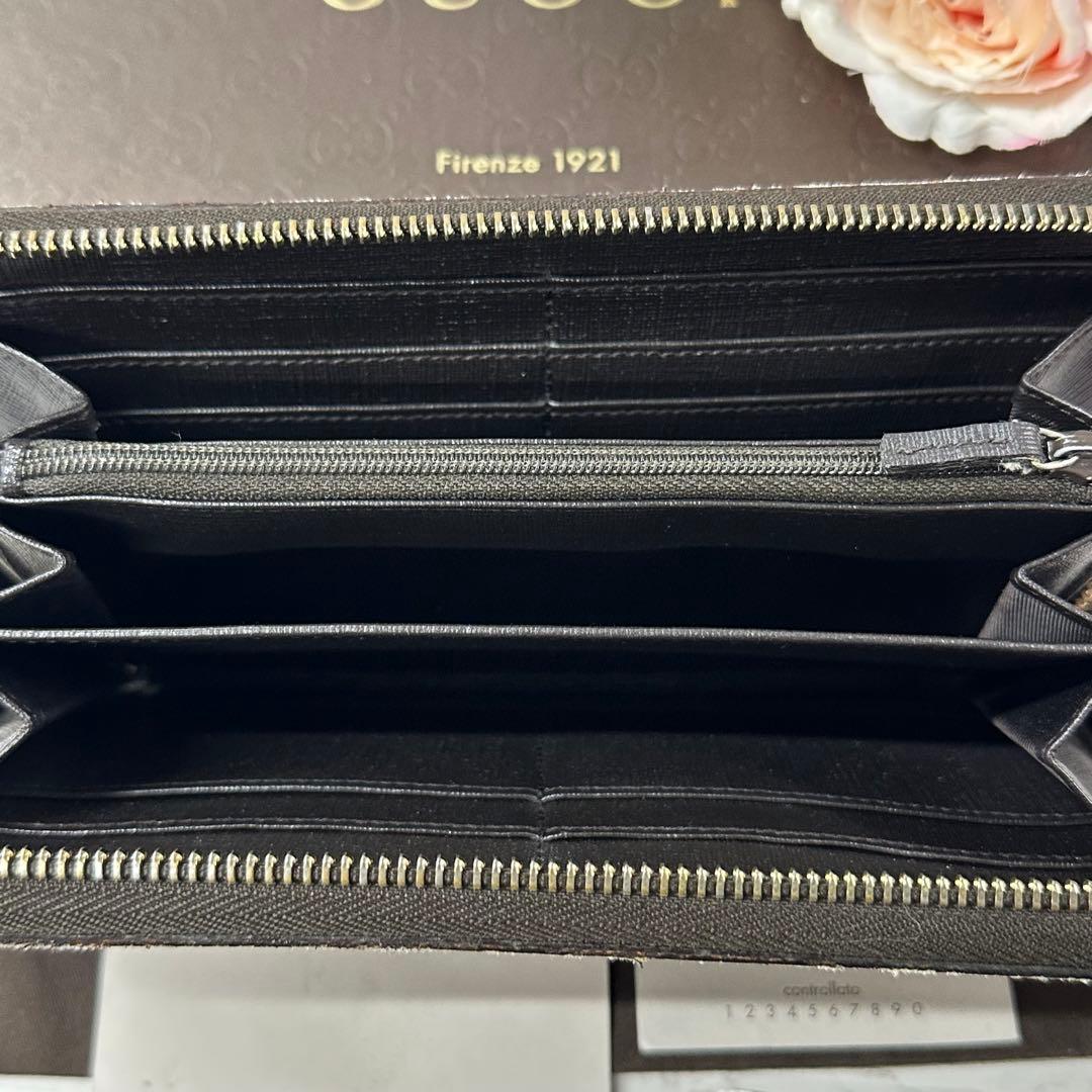 新品同様‼️ グッチ　GUCCI 財布　長財布　GGスプリーム　ラウンドファスナー