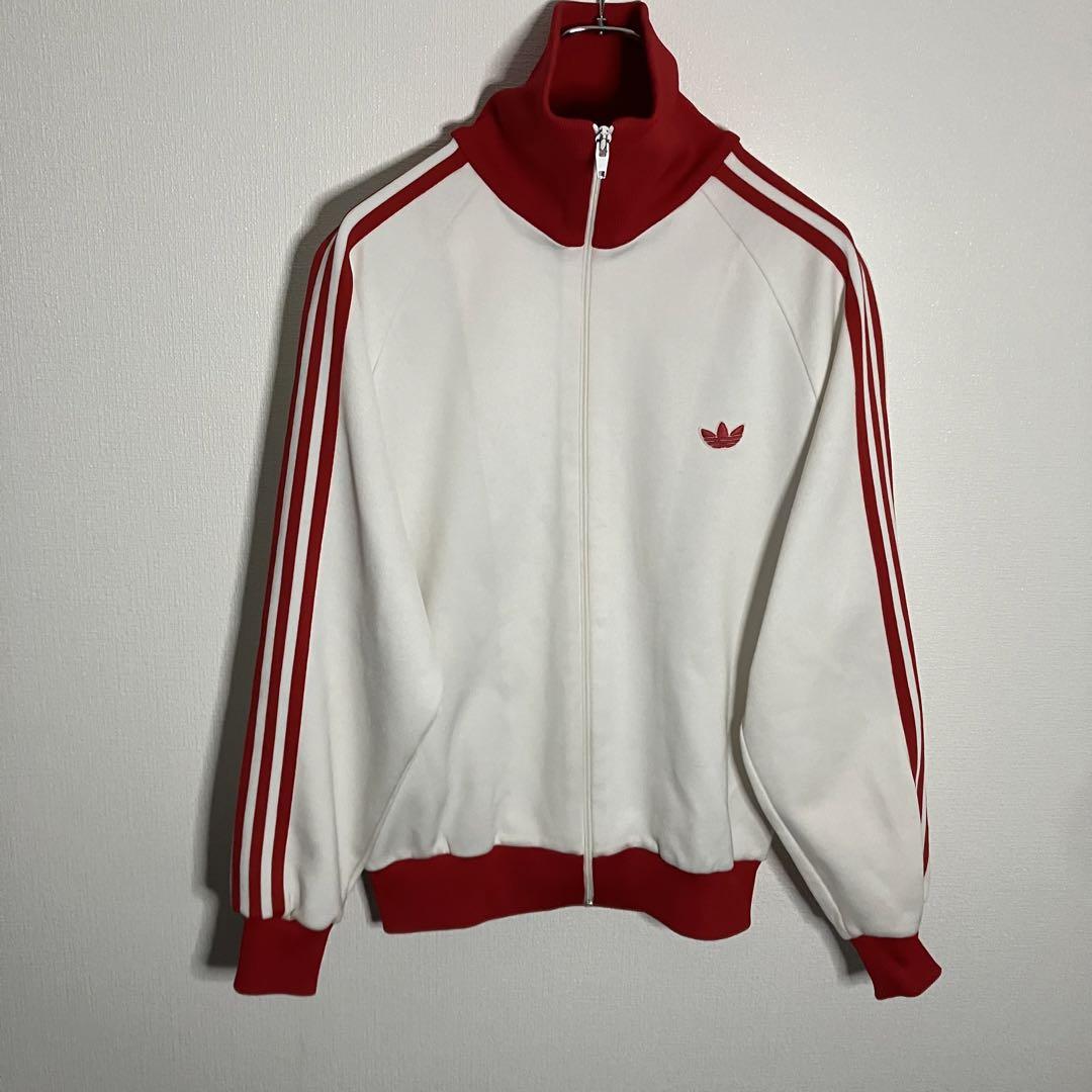 【70s 80s adidas 即売モデル デサント 白 赤】