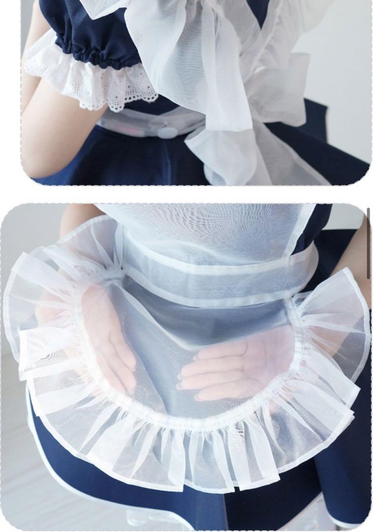 【美品】オーガンジーミディアムエプロン　Mサイズ