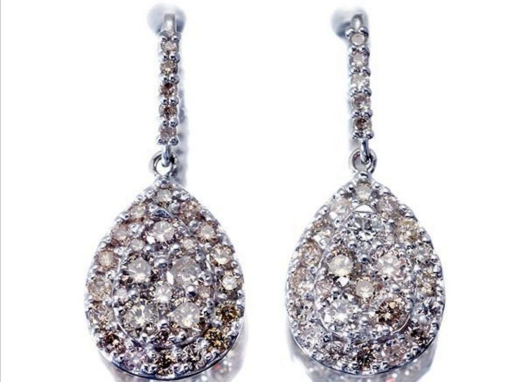ダイヤモンド ピアス レディース K18WG/K14WG したし 1.00ct 4.0 ダイヤモンド ピアス レディース K18WG/K14WG したし 1.00ct 4.0