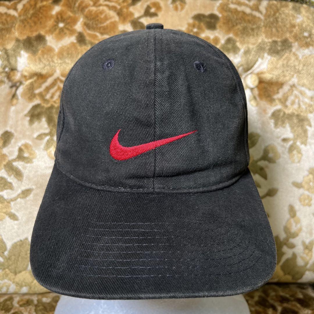 レア　90s NIKE ナイキ　銀タグ　CAP キャップ　 ブラック　ビンテージ