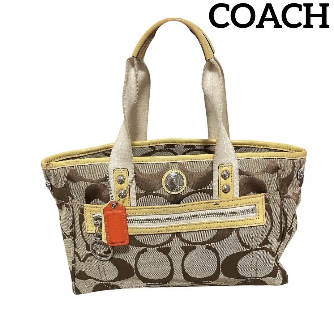 【お取り寄せ】 COACH】 キャンバス レザー ハンドバッグ シグネチャー コーチ バッグ