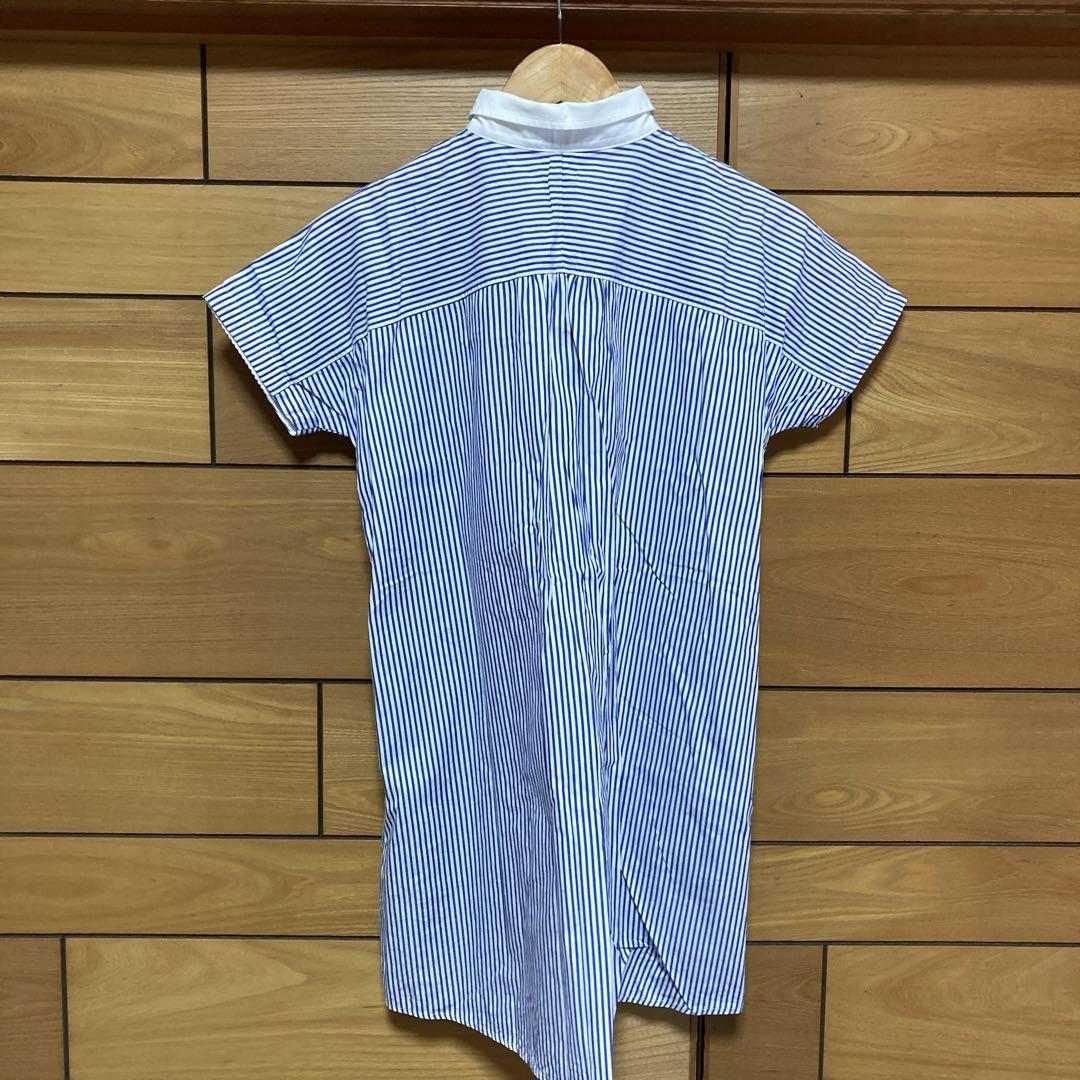 BURBERRY BLUE LABEL 半袖　チュニック・トップス BURBERRY BLUE LABEL 刺繍 ストライプ チュニック ブルー - メルカリ