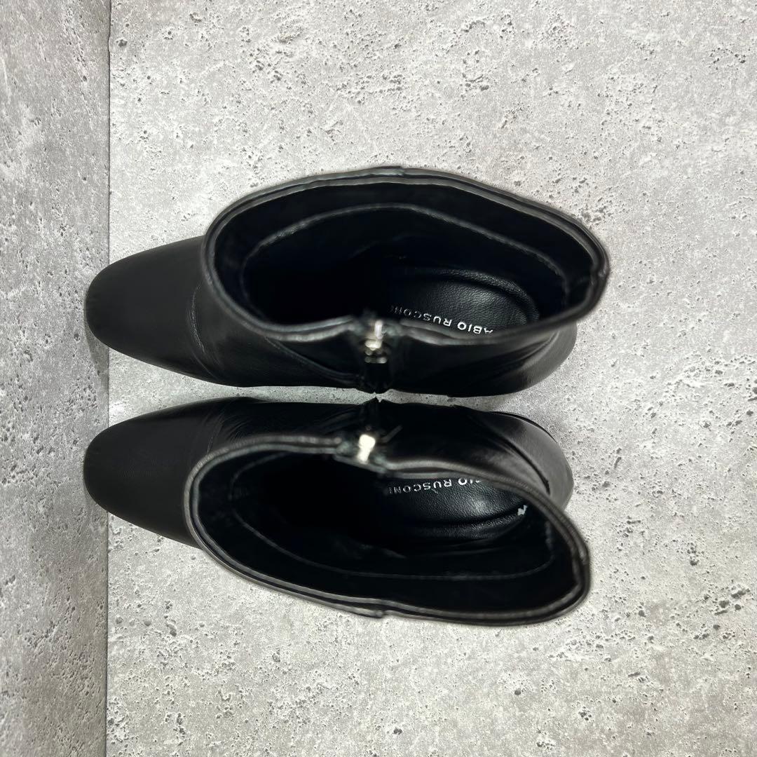 FABIO RUSCONI ショートブーツ 24.0 サイドジップ レザー