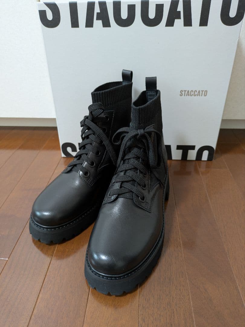 STACCATO サイドゴアブーツ ブラック