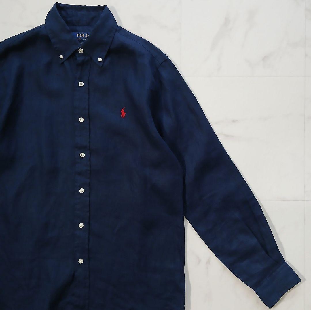 新品 現行 ポロラルフローレン ゆったり リネン シャツ クラッシックフィット