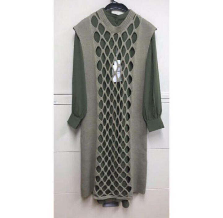 即納人気 Ameri VINTAGE LAYERED MESH KNIT DRESS D8MNv-m46285585501 お得日本製