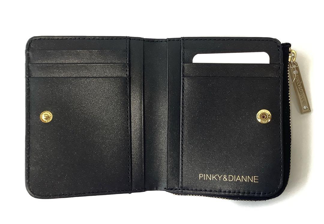 新品★ピンキー＆ダイアン★レオパードメタL字ファスナー２つ折り財布★ゴールド