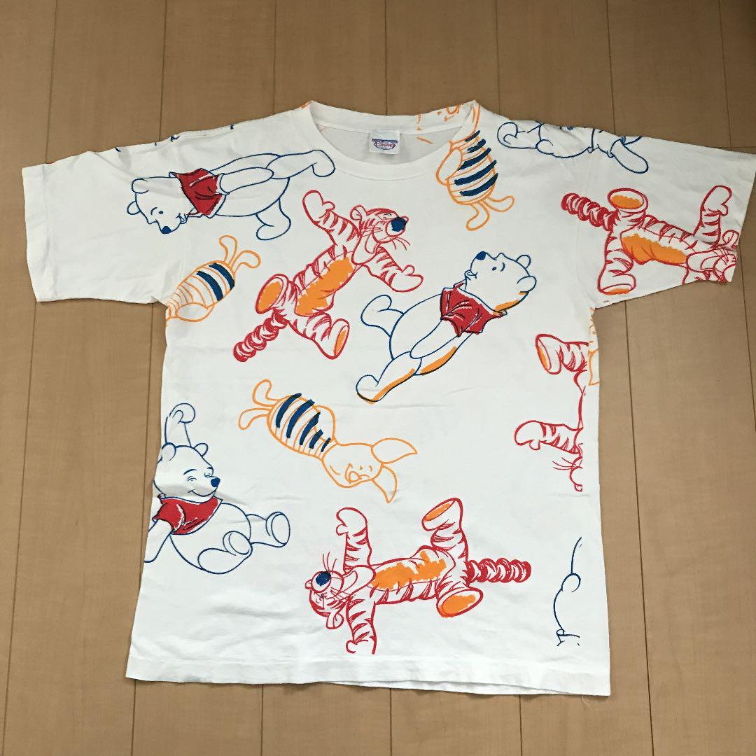 激レア 総柄 ティガー プーさん 90年代ヴィンテージ Tシャツ 手書き風