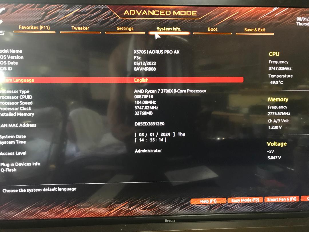 マザーボード X570 SI AORUS PAO AX