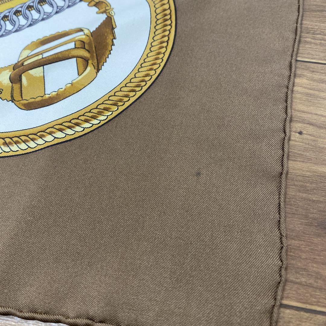 HERMES エルメス スカーフ 馬 茶色