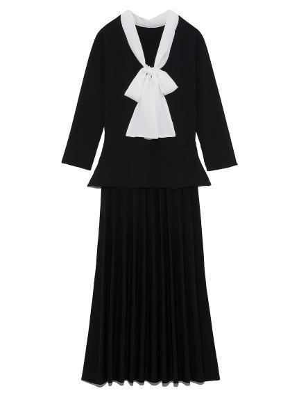 CELFORDセルフォードのボウタイシフォンニットワンピースサイズ36