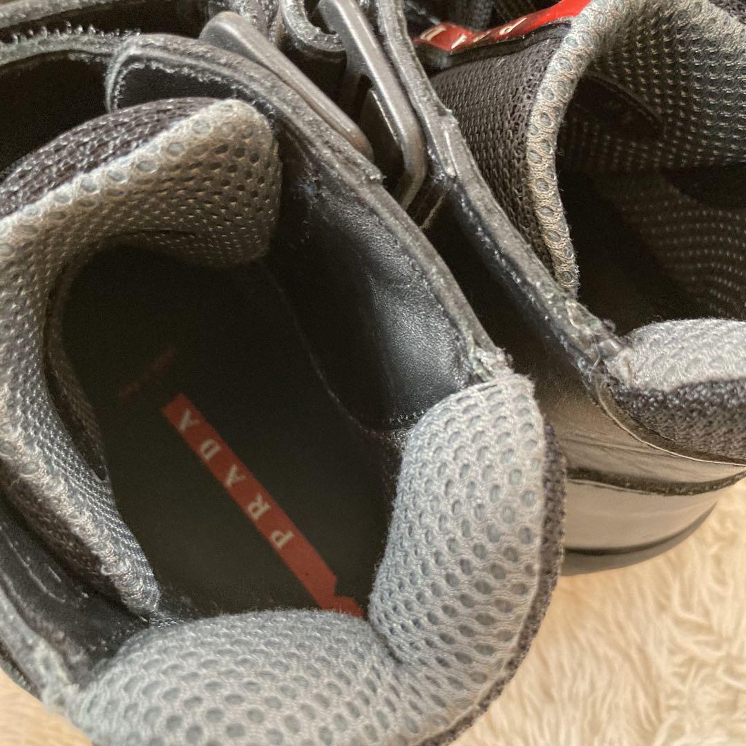✨本革✨PRADA プラダスポーツ CALZATURE ハイカットスニーカー 黒