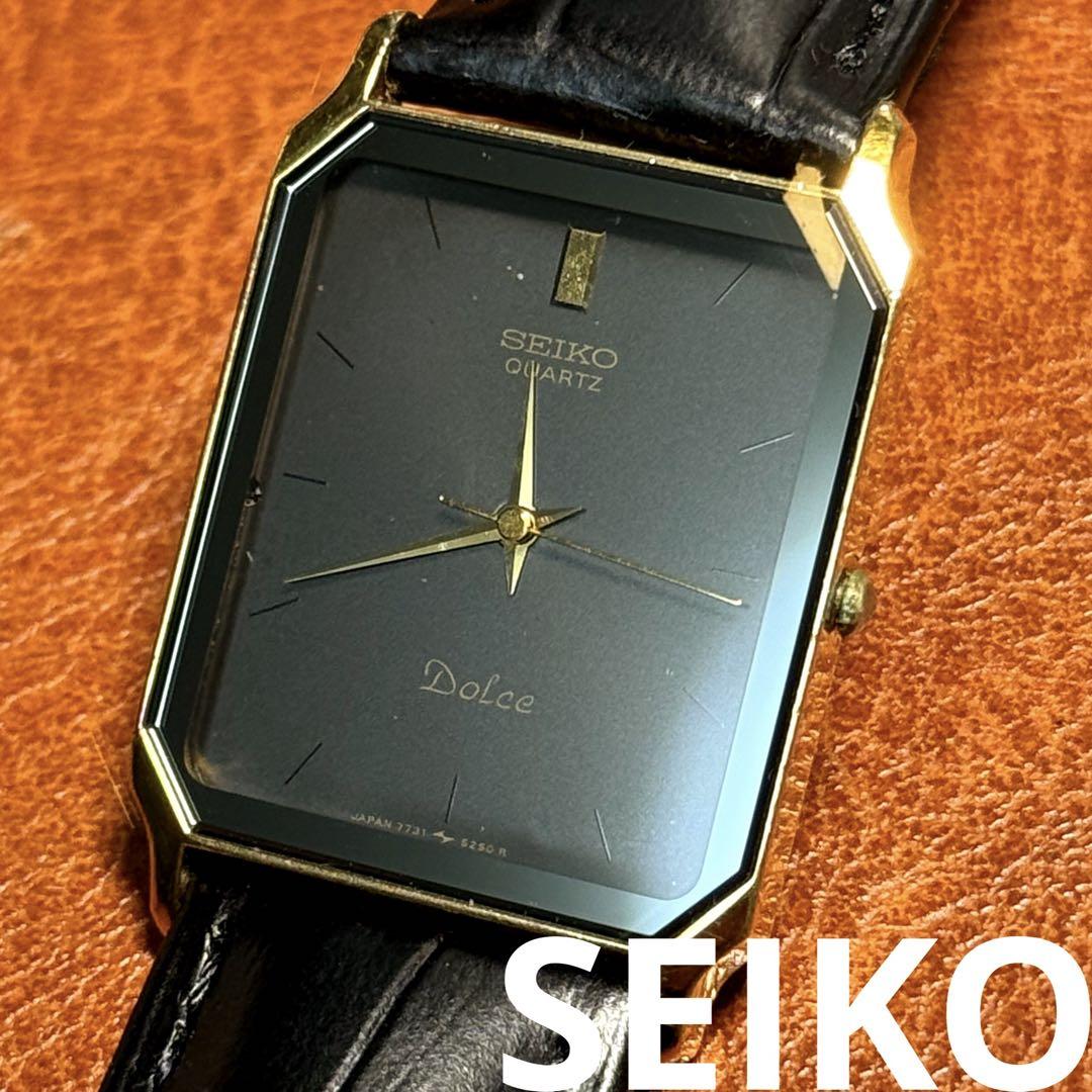 A-88希少 稼働品　SEIKO DOLCE 80年代ヴィンテージ　スクエア型 A46 希少 稼動品 SEIKO DOLCE スクエア型 80年代ヴィンテージ