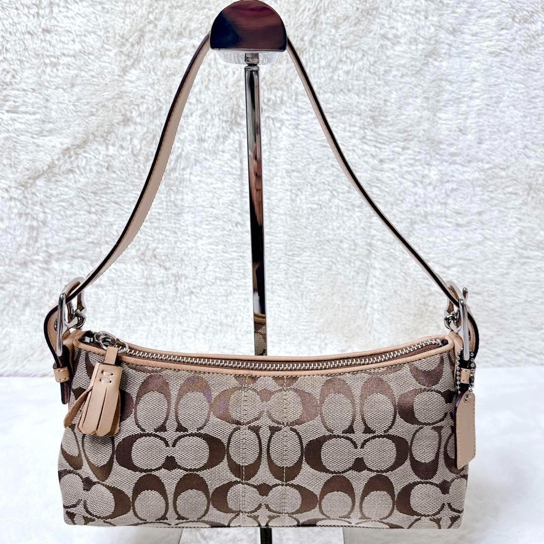 【COACH】コーチ アクセサリーポーチ ワンショルダー シグネチャー タッセル