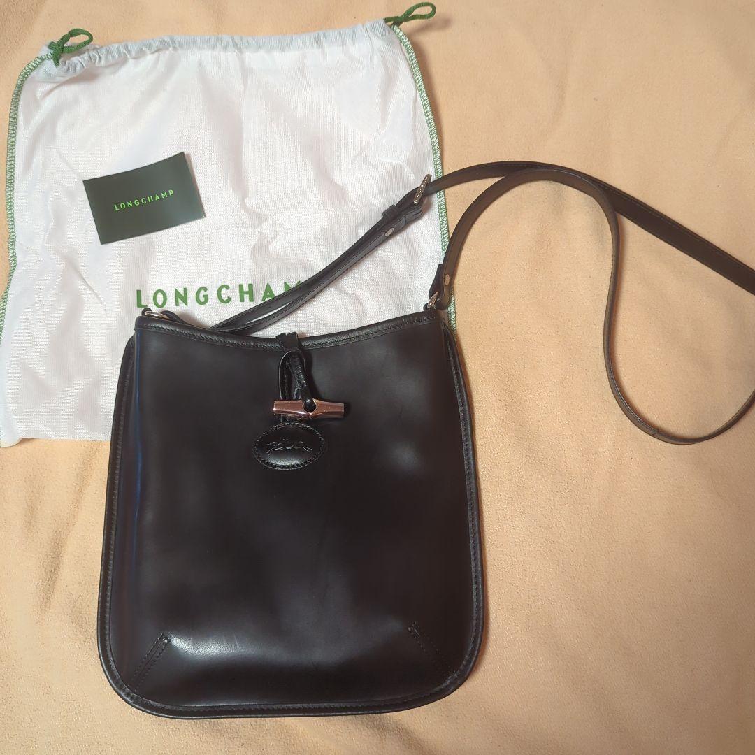 LONGCHAMP/ロンシャン レザーショルダーポーチ 2000年前後 Made