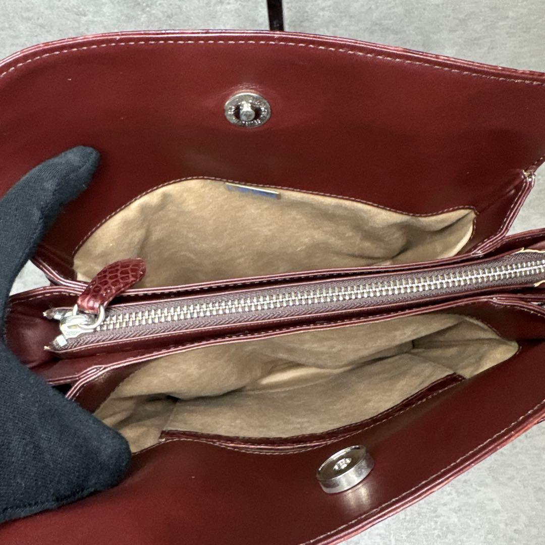 新品！京都飛鳥屋　KATORIYA クロコダイル　センター取り　ショルダーバッグ