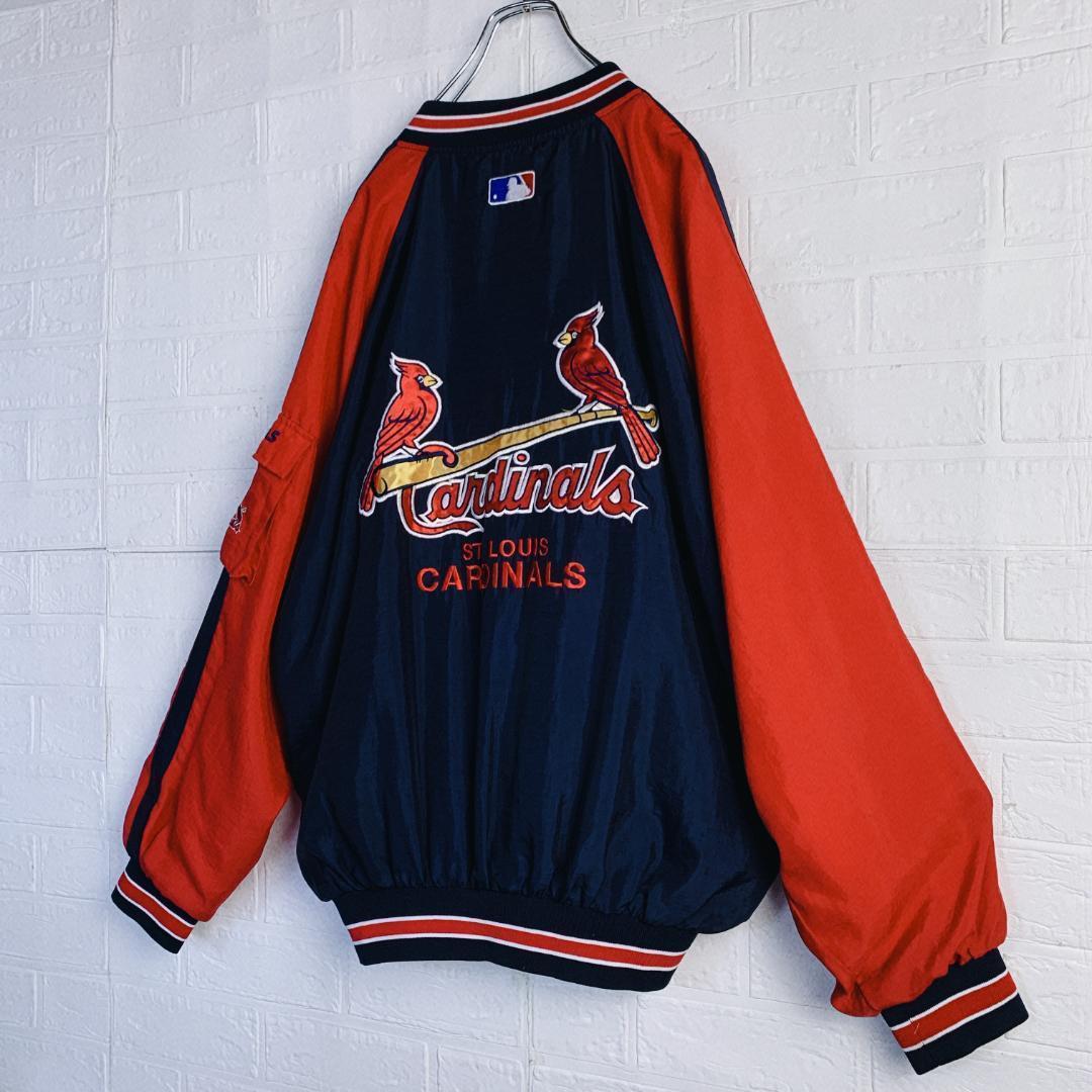 MLB カーディナルス スタジャン ブルゾン オール刺繍 XL