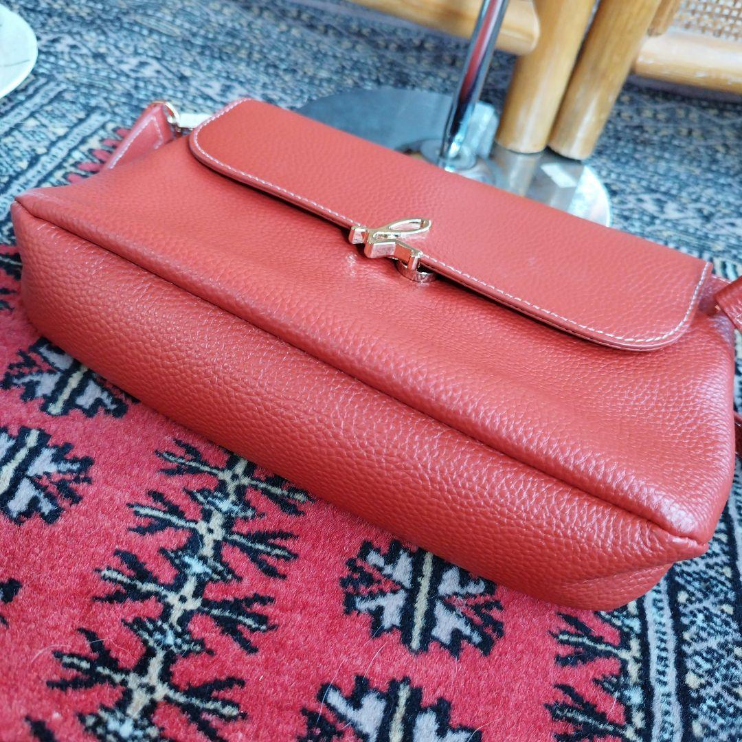 agnes b　メタルロゴ　レザー　ショルダーバッグ