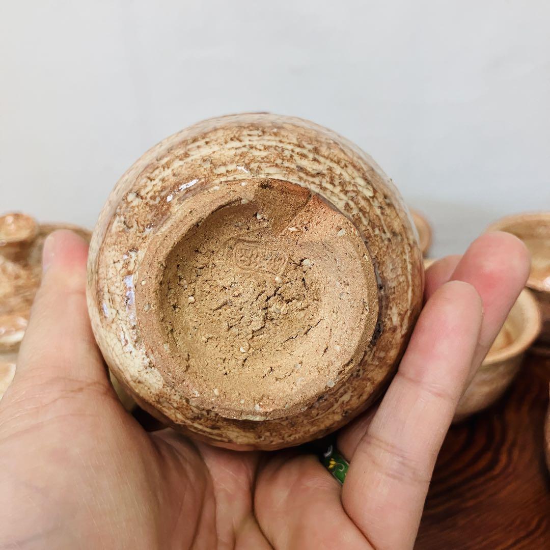 【作家物】末次観節 萩焼茶器セット（急須＋湯呑み5客）茶器　陶芸　萩焼 松月庵