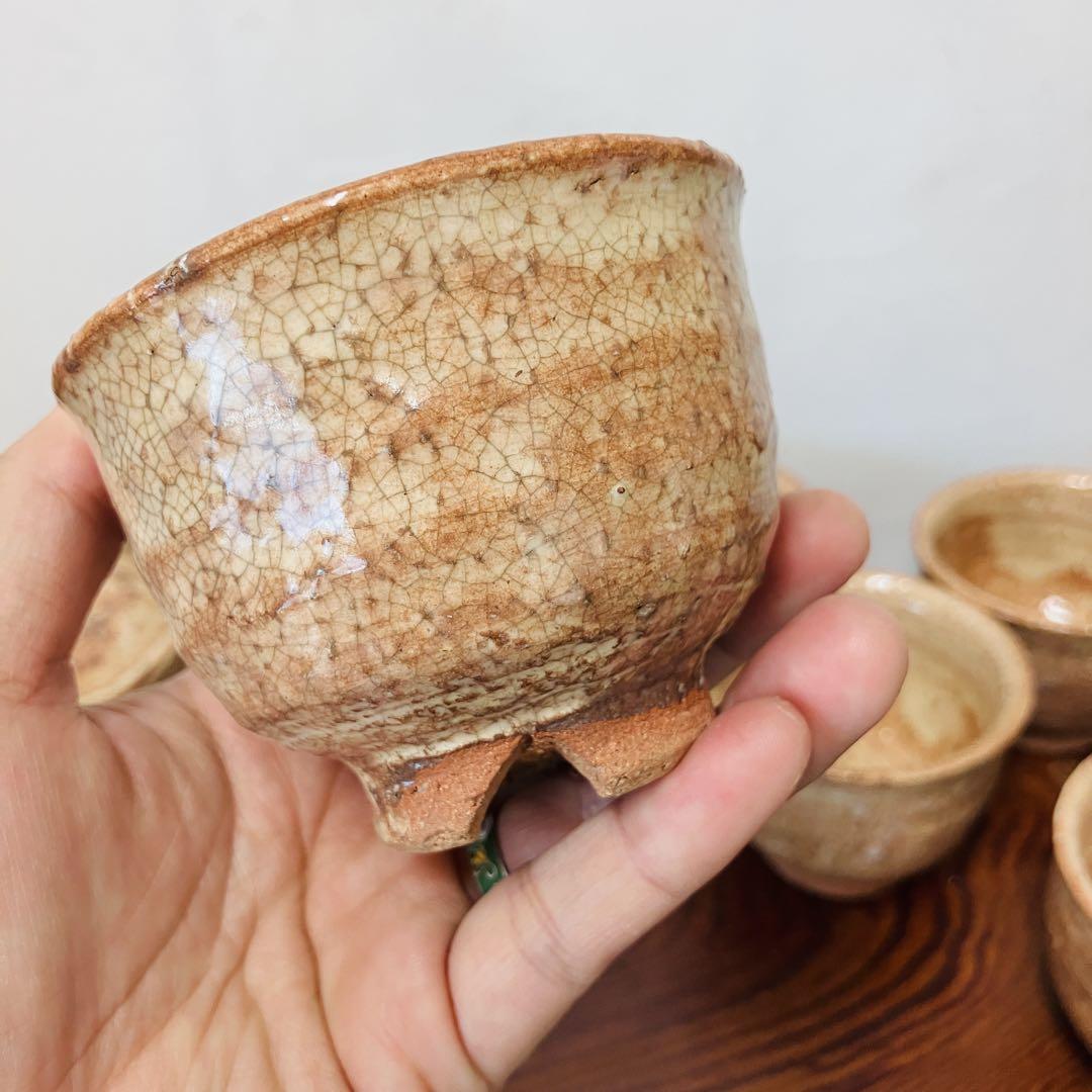 【作家物】末次観節 萩焼茶器セット（急須＋湯呑み5客）茶器　陶芸　萩焼 松月庵