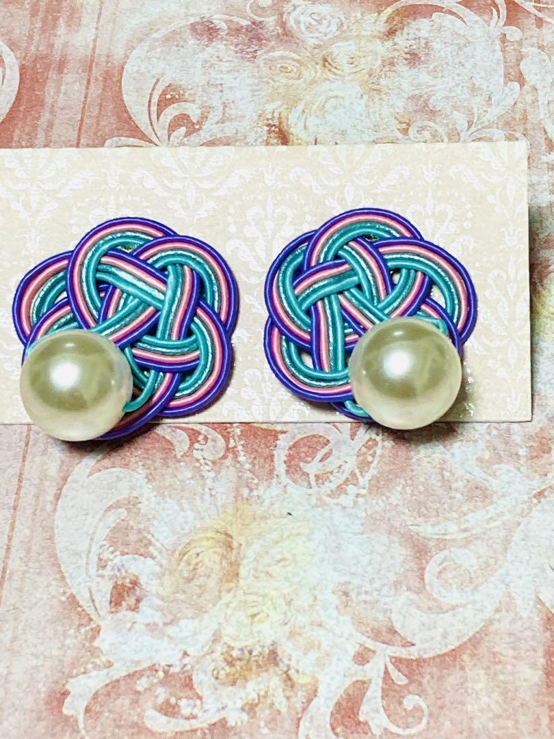 水引ピアス ピアス アクセサリー パール ハンドメイド 992