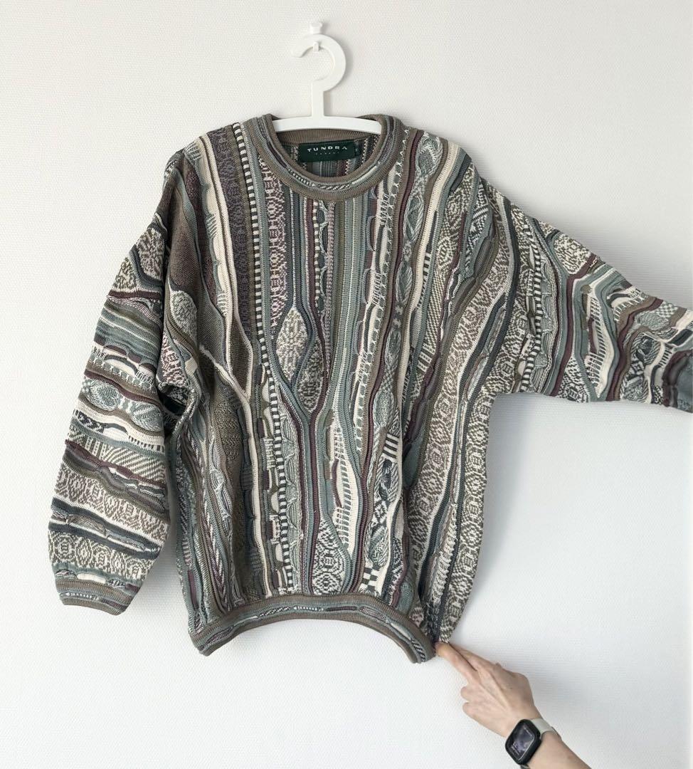90's TUNDRA cotton 3D knit トップス