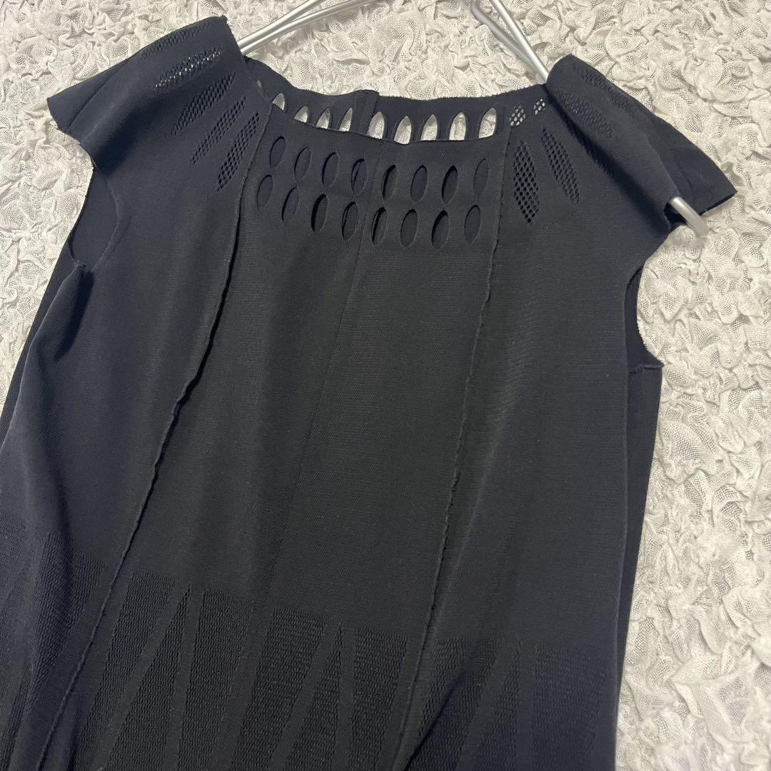 ストレッチ【HIROKO BIS ヒロコビス】カッティングメッシュ ワンピース ストレッチ【HIROKO BIS ヒロコビス】カッティングメッシュ