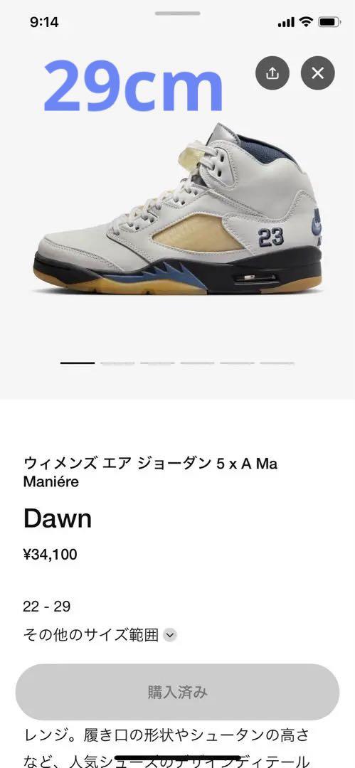 Nike Air Jordan 5 A Ma Maniere 29cm