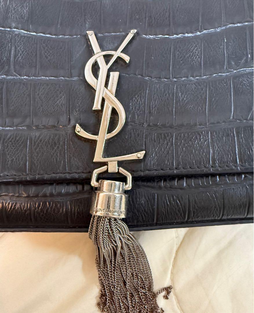 YSL ブラックレザー ショルダーバッグ