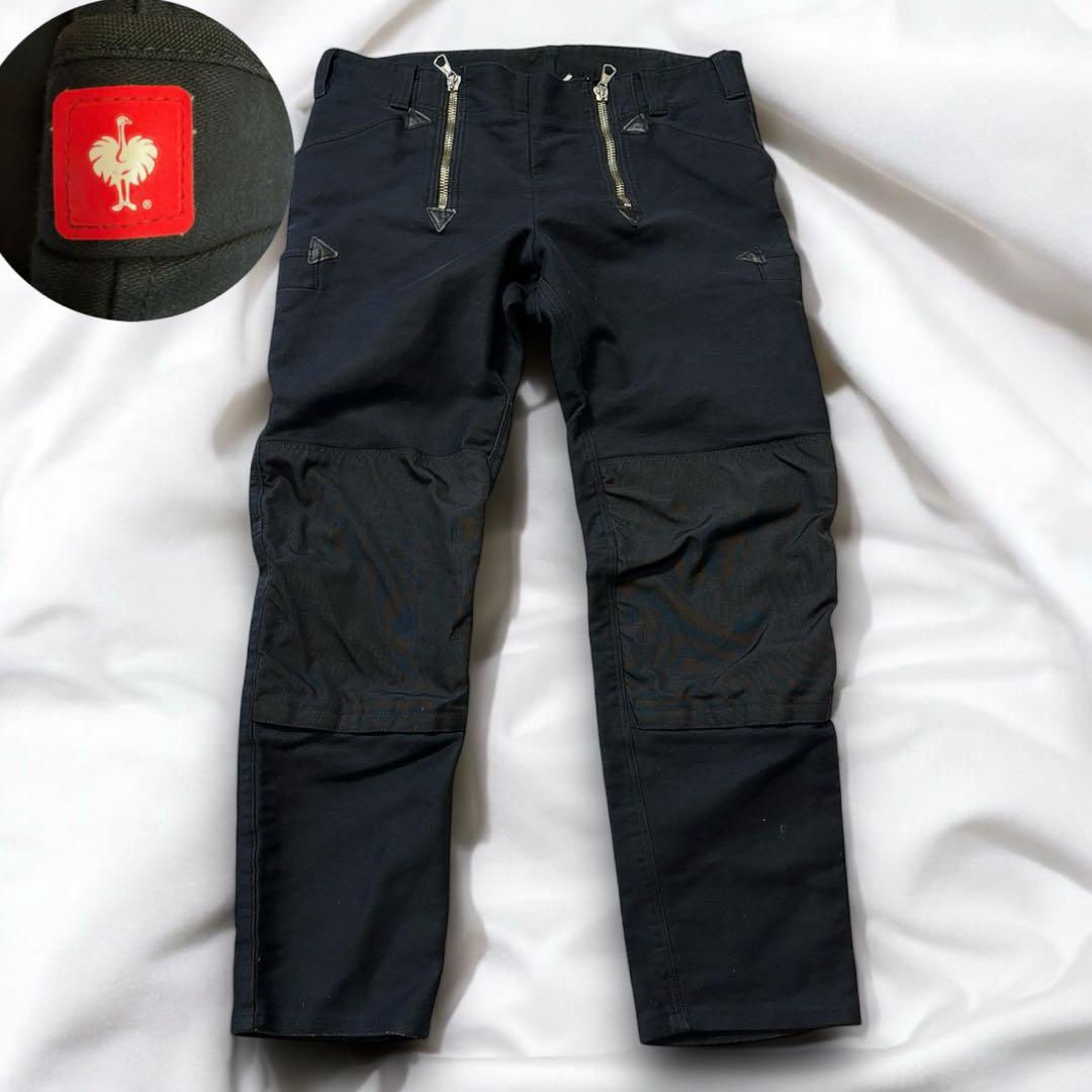 ユーロワークパンツ　ロガーパンツ　モルスキン系　黒ブラック　サイズＸＬメンズ古着