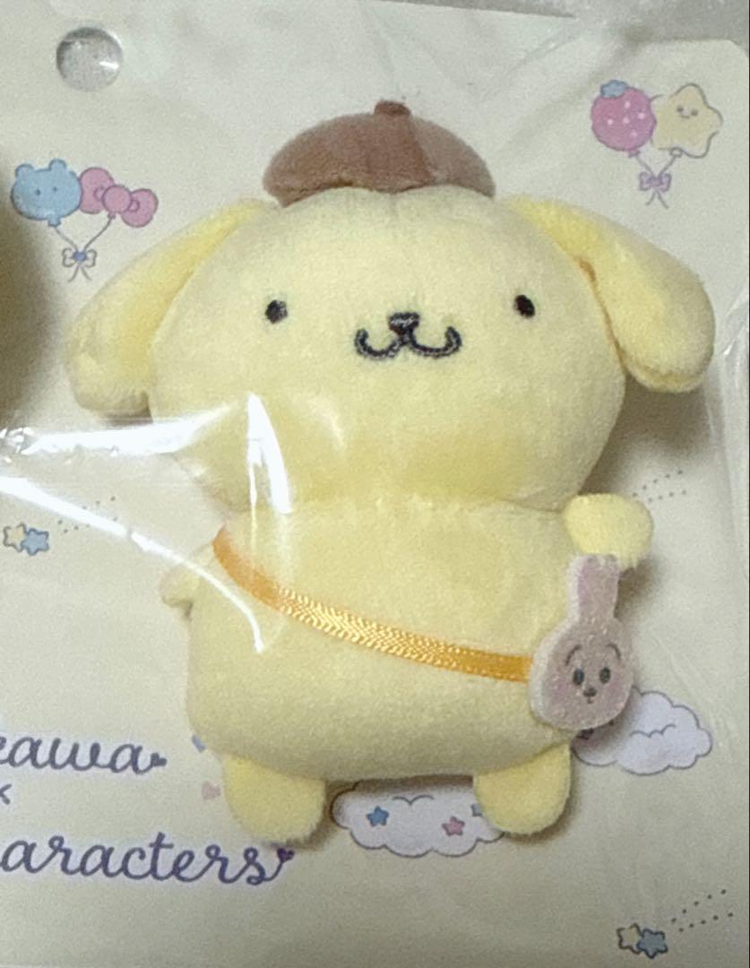 ♡ちいかわとサンリオコラボぬいぐるみバッチ♡ うさぎ・ポムポムプリン