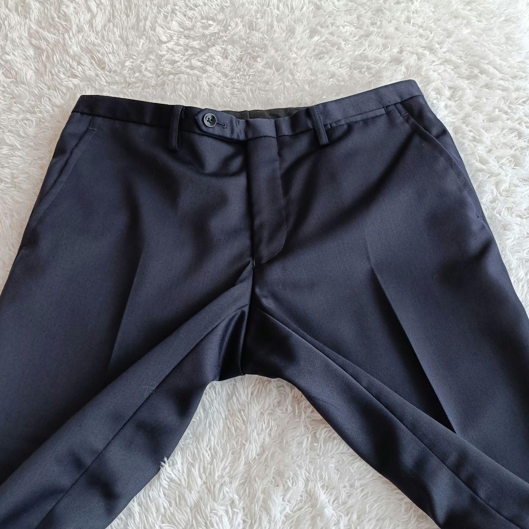 ✨️美品✨️スーツセレクト スリーピース スーツ ネイビー S シルク混 A4