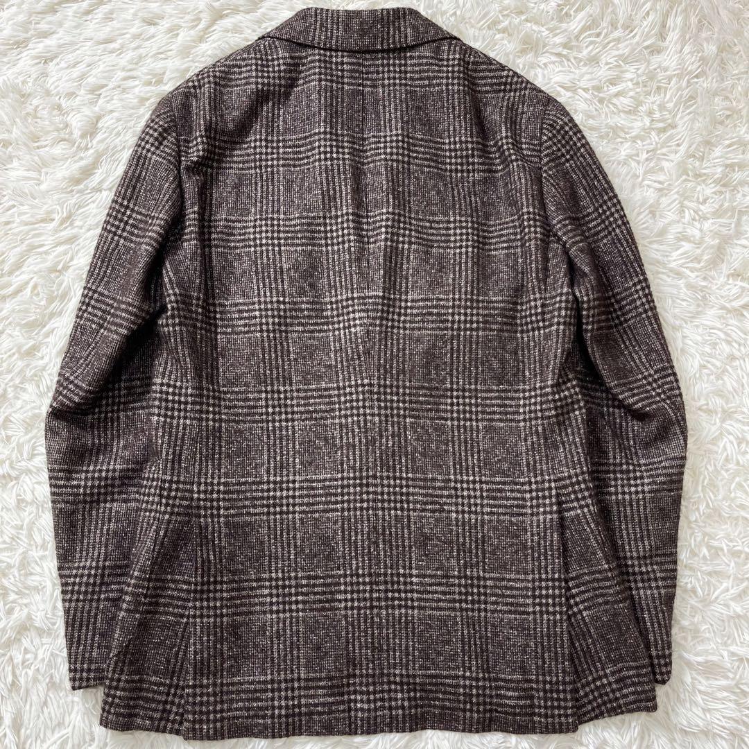 大人の上質  Brilla 46 チェック テーラードジャケット アルパカ シルク 高級 ジャケット・アウター