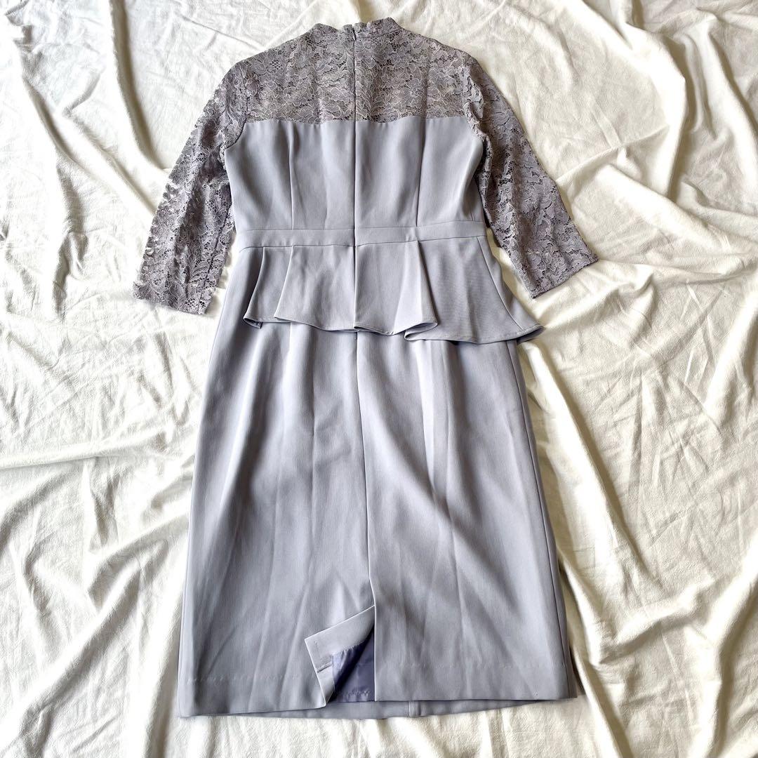 GRACE CONTINENTAL  レース切り替えワンピース　ドレス　膝丈　S