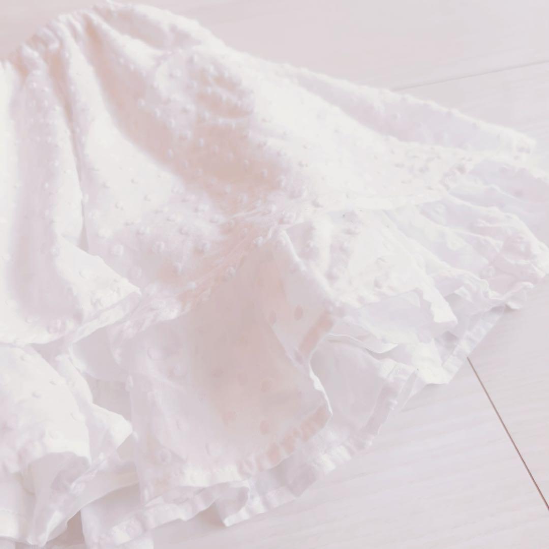 LIZLISA系 白 フリルスカート リボン付き