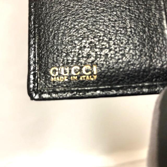GUCCI グッチ オールドグッチ 二つ折り財布 レザー ブラック