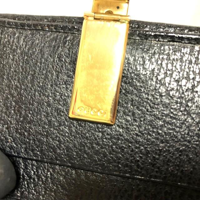 GUCCI グッチ オールドグッチ 二つ折り財布 レザー ブラック