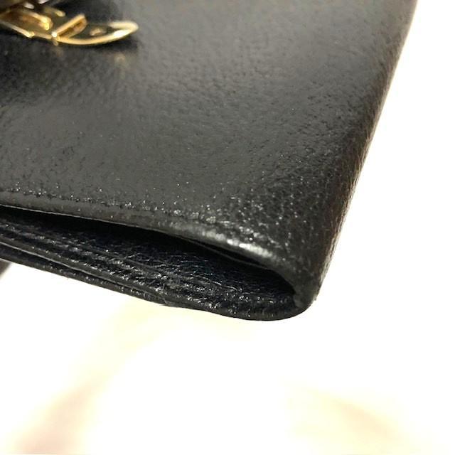 GUCCI グッチ オールドグッチ 二つ折り財布 レザー ブラック