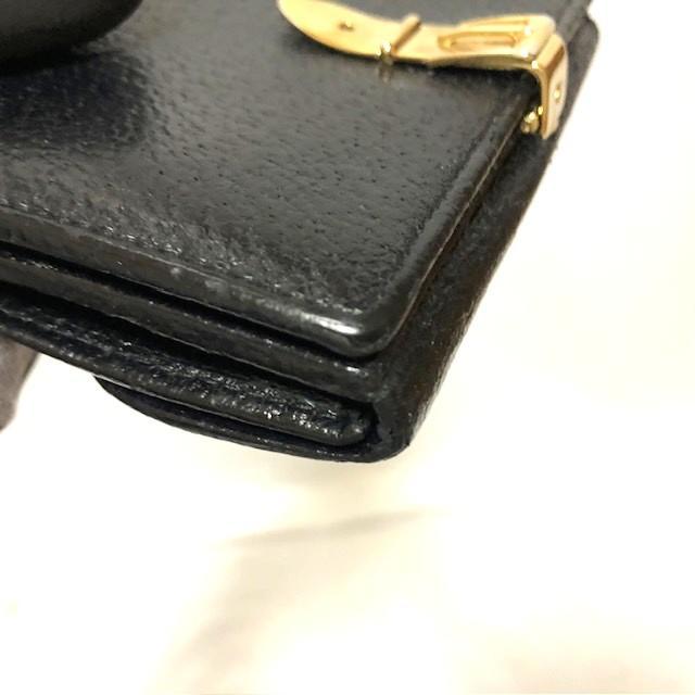 GUCCI グッチ オールドグッチ 二つ折り財布 レザー ブラック