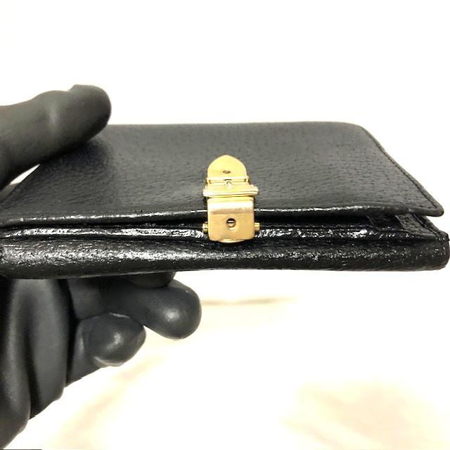 GUCCI グッチ オールドグッチ 二つ折り財布 レザー ブラック