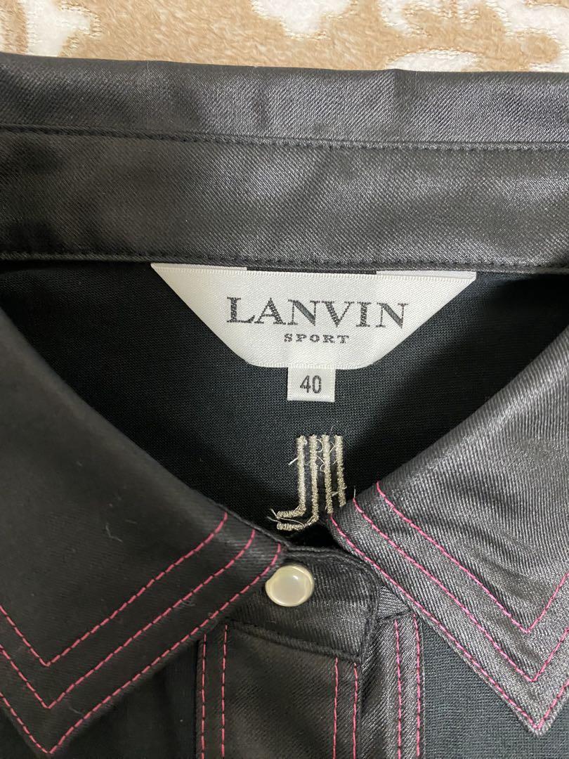 LANVIN SPORT ブラック ノースリーブポロシャツ 40 (L)