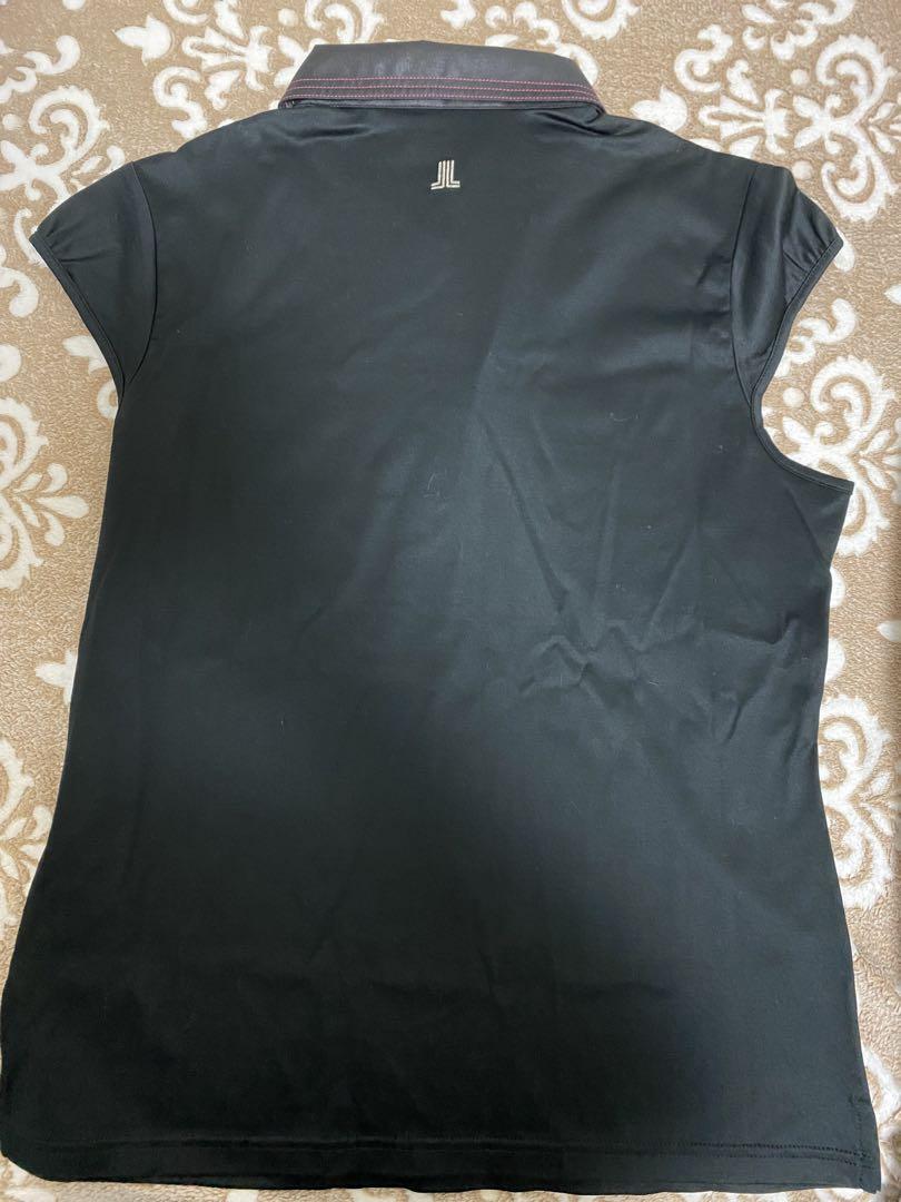 LANVIN SPORT ブラック ノースリーブポロシャツ 40 (L)