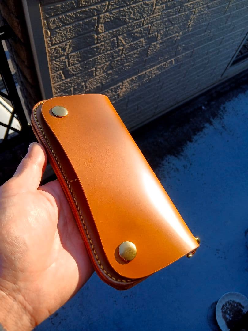 コードバン トラッカーウォレット ハンドメイド 長財布 経年変化 コードバン トラッカーウォレット ハンドメイド 長財布 経年変化