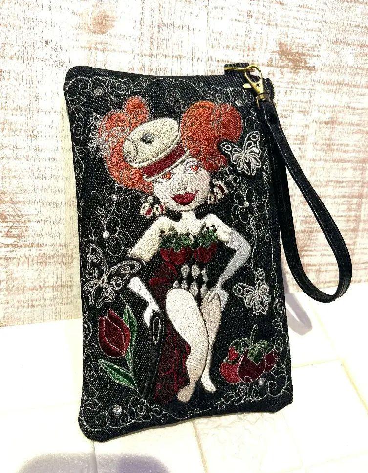 残りわずか】 ロラライハリス♡ブラックデニム♡刺繍のポーチ♡バッグ