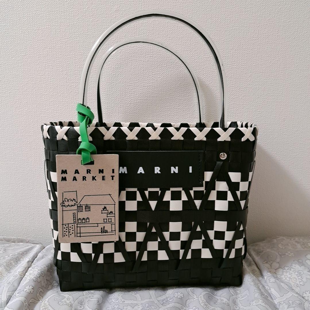 【難あり】 MARNI マルニ かごバッグ バスケット ハンドバッグ ブラック