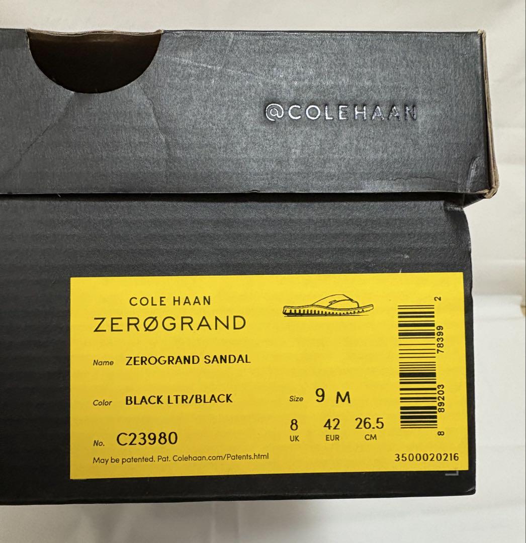 【美品】コール・ハーン ZEROGRAND SANDAL ブラック 26.5